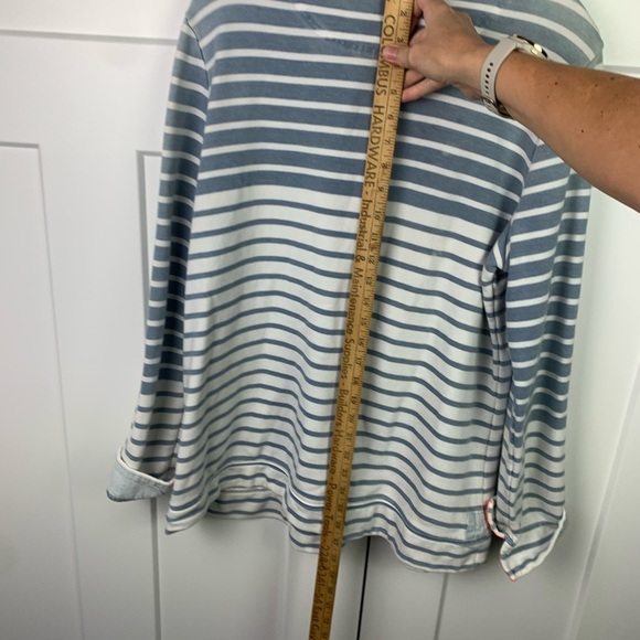 Joules Size 14 XL Funnel Neck Sweatshirt blue nautical stripe Mariner's Grade - Picture 7 of 8